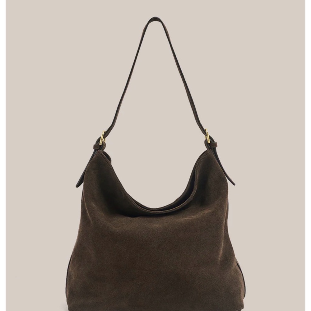 Elegant Brown Suede Shoulder Bag - Picture 10 of 10